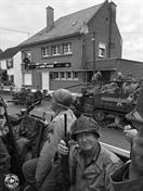 PVT. JON SHOOP, ST. LOUIS MO., GETTING READY TO DO HIS PART TO FREE AN AIRFIELD IN CAMBRAI FROM THE KRAUTS